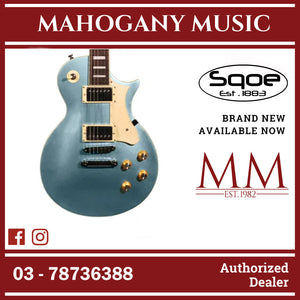 SQOE SELP110 Les Paul Body HH Electric Guitar Rosewood Fretboard (SELP-110/SELP110 / LP ) Frosted Blue