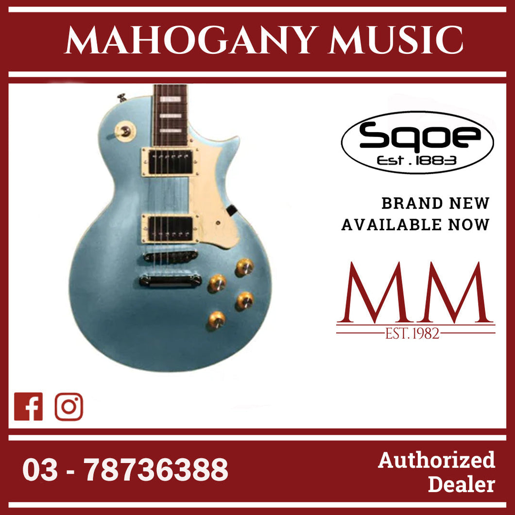 SQOE SELP110 Les Paul Body HH Electric Guitar Rosewood Fretboard (SELP-110/SELP110 / LP ) Frosted Blue
