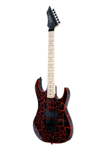 B.C. Rich Gunslinger Retro II with Floyd Rose Electric Guitar - Red Crackle