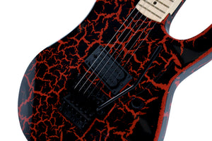 B.C. Rich Gunslinger Retro II with Floyd Rose Electric Guitar - Red Crackle