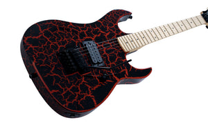 B.C. Rich Gunslinger Retro II with Floyd Rose Electric Guitar - Red Crackle