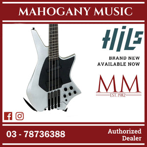HILS NEXT HZB4 Multiscale 4 String Headless Bass - Satin Silver