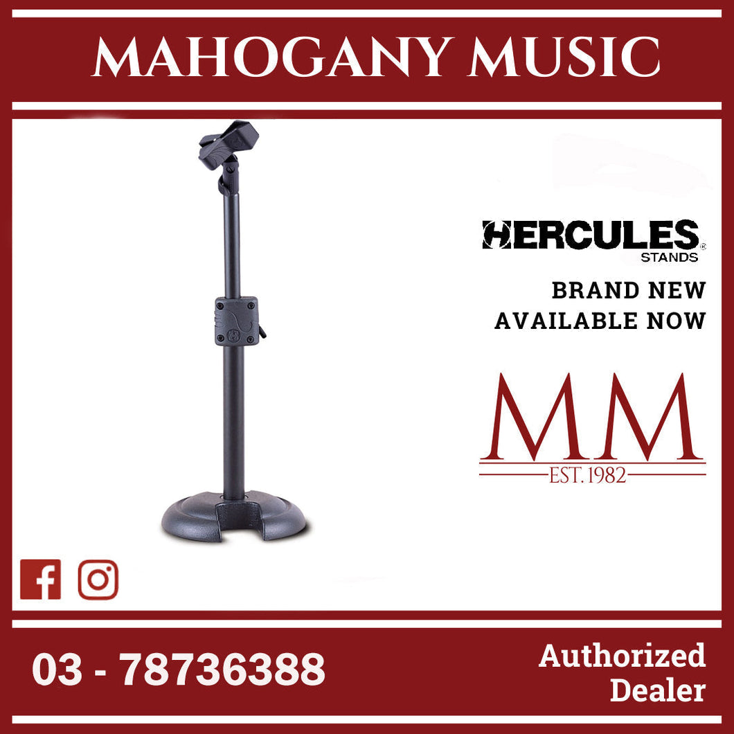 Hercules MS100B H Base Microphone Stand W/EZ Mic Clip