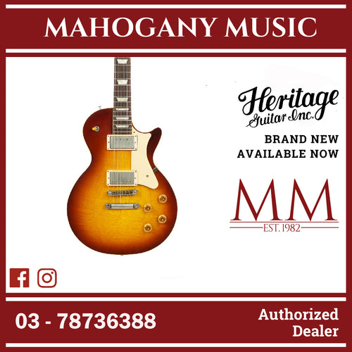 [PREORDER] Heritage Custom Shop Core Collection H-150 Plain Top Electric Guitar, Tobacco Sunburst (AA)