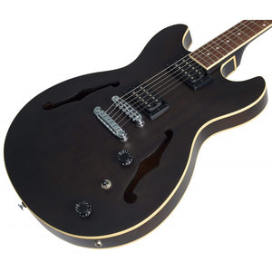 Ibanez AS53-TKF Artcore AS Series Electric Guitar, Transparent Black Flat