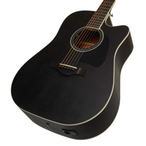 Ibanez AW84CE-WK Artwood Series Acoustic Electric Guitar, Weathered Black Open Pore