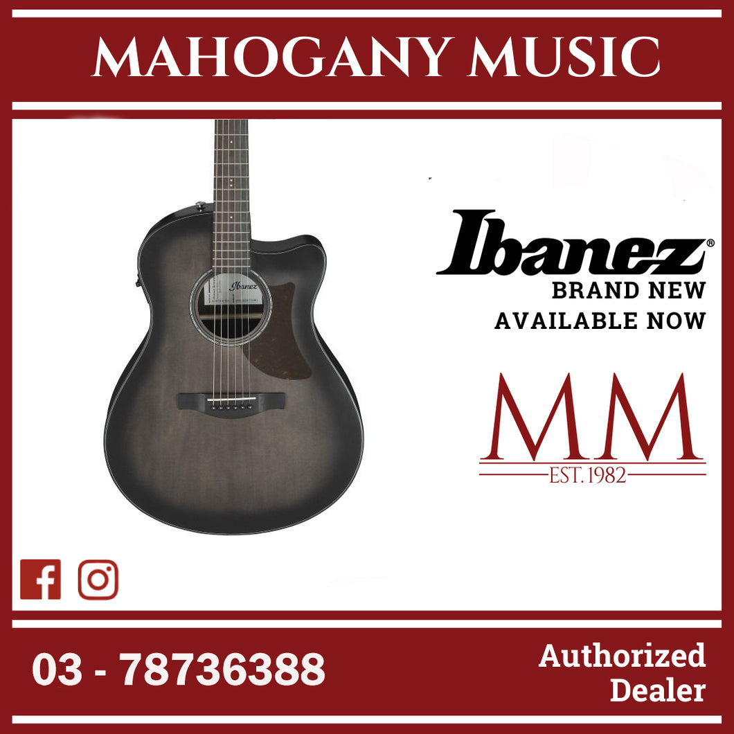 IBANEZ AAM70CE-TBN ADVANCED ACOUSTIC SERIES ACOUSTIC ELECTRIC GUITAR, TRANSPARENT CHARCOAL BURST