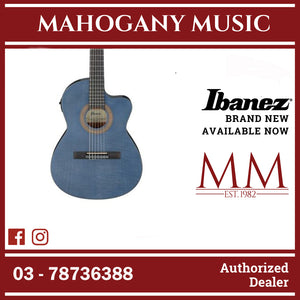 Ibanez GA5FMTCE-OB GA Series Classical Acoustic Electric Guitar, Open Pore Blue Berry