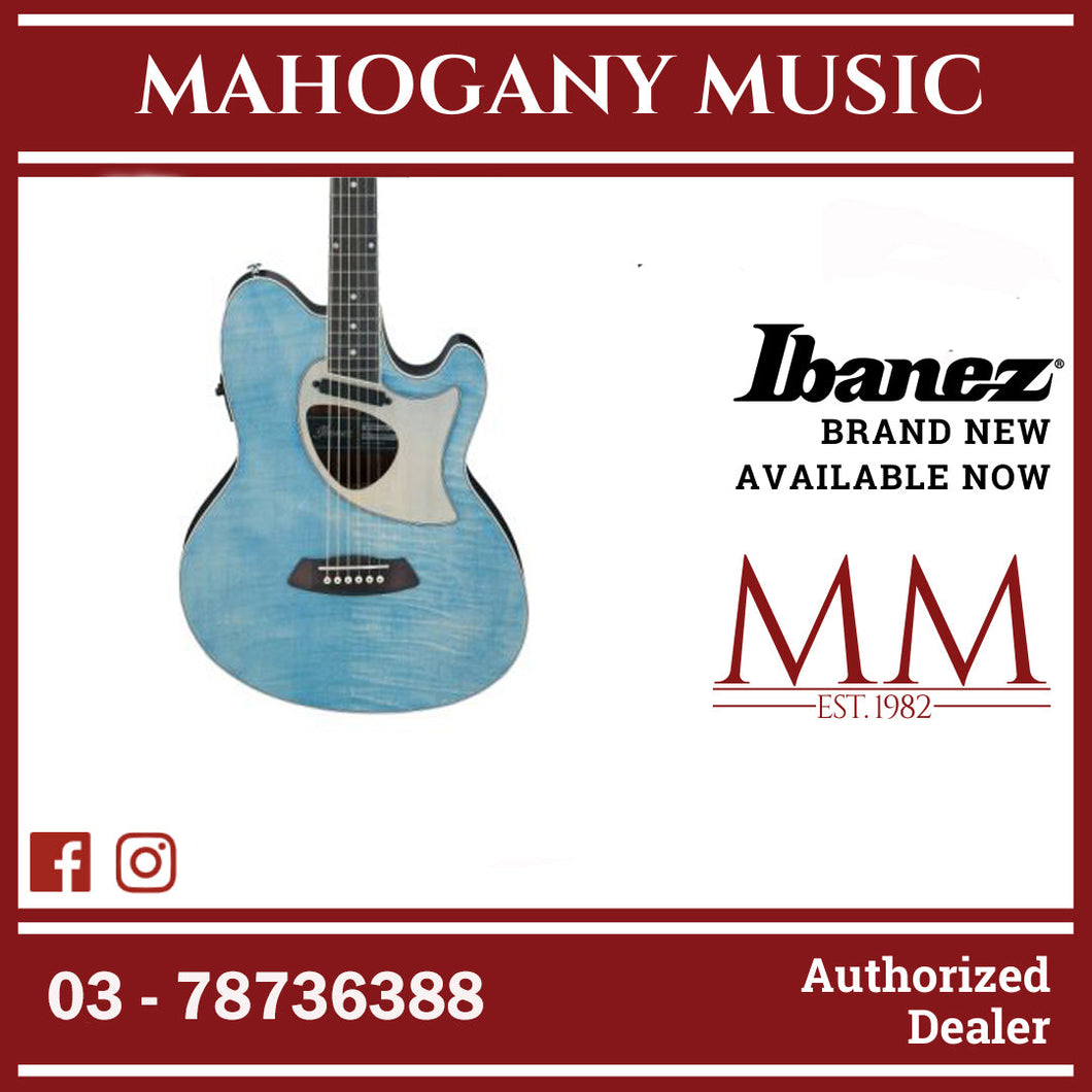 Ibanez TCM50FM-ODB Talman Series Acoustic Electric Guitar, Open Pore Denim Blue