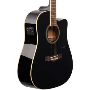 Ibanez PF15ECE-BK Performance Series Acoustic Electric Guitar, Black High Gloss