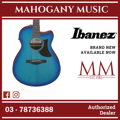 Ibanez AAM50CE-SBO Advanced Acoustic Series Acoustic Electric Guitar, Sapphire Blue Burst Open Pore