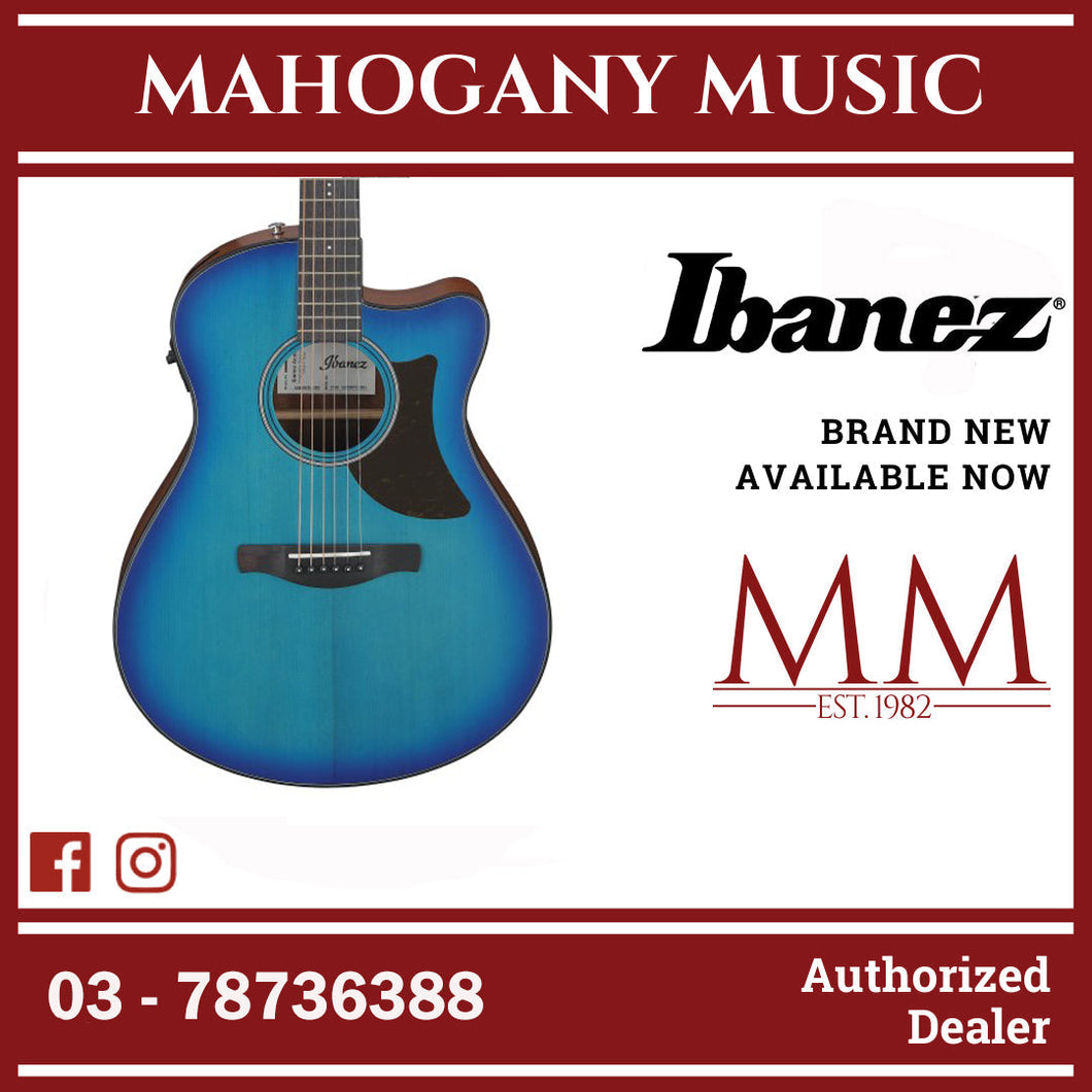 Ibanez AAM50CE-SBO Advanced Acoustic Series Acoustic Electric Guitar, Sapphire Blue Burst Open Pore