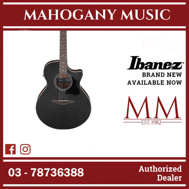 Ibanez AE140-WKH AE Series Acoustic Electric Guitar, Weathered Black Open Pore Top