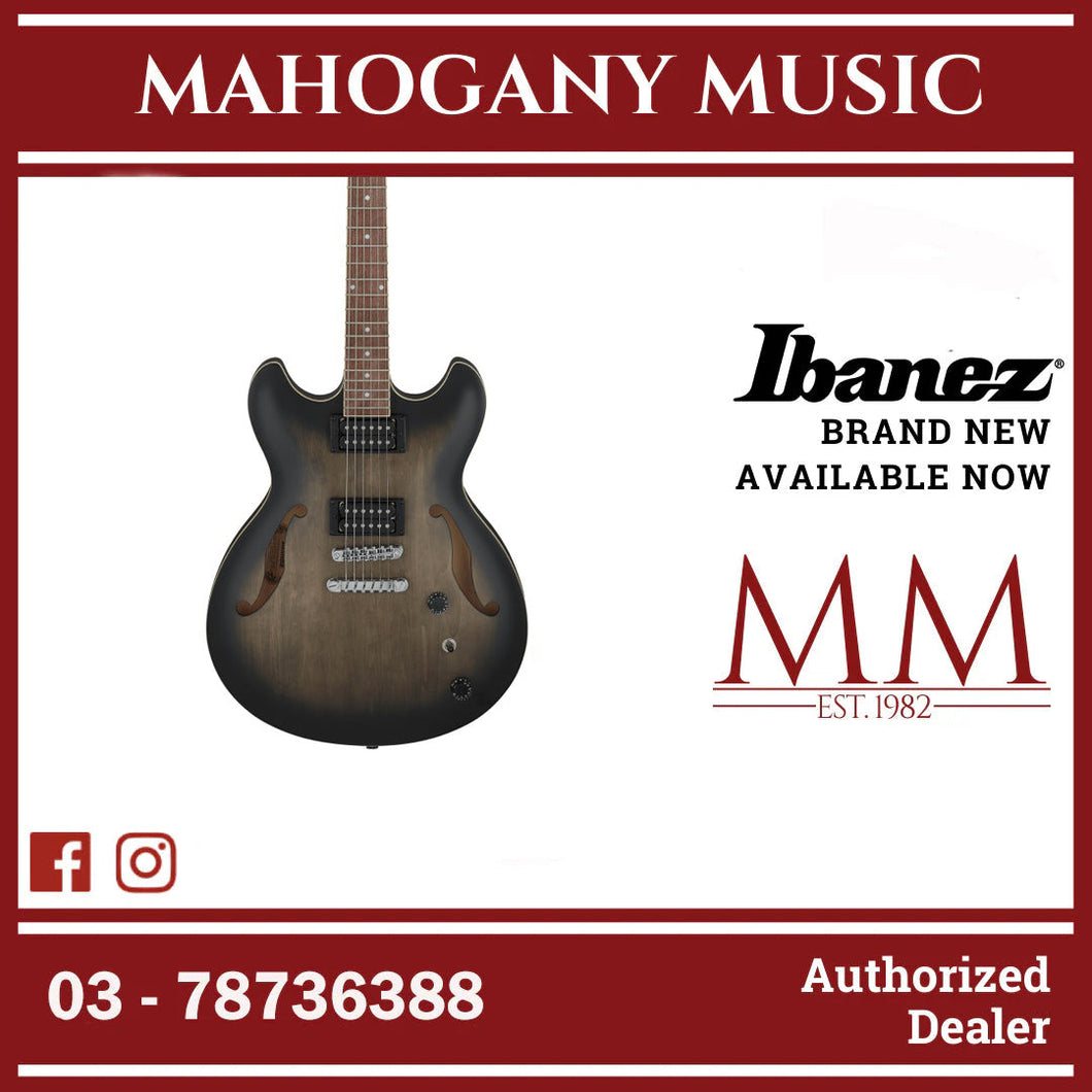 Ibanez AS53-TKF Artcore AS Series Electric Guitar, Transparent Black Flat
