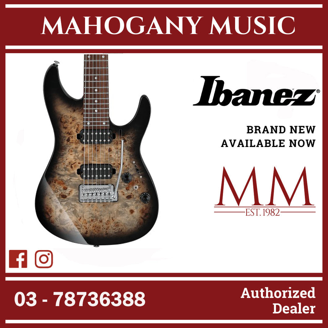 Ibanez AZ427P1PB-CKB AZ Premium Series 7-String Electric Guitar, Charcoal Black Burst