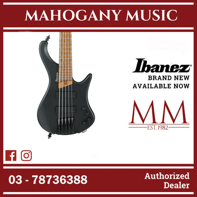 Ibanez EHB1005-BKF EHB Series 5-String Headless Electric Bass, Black Flat