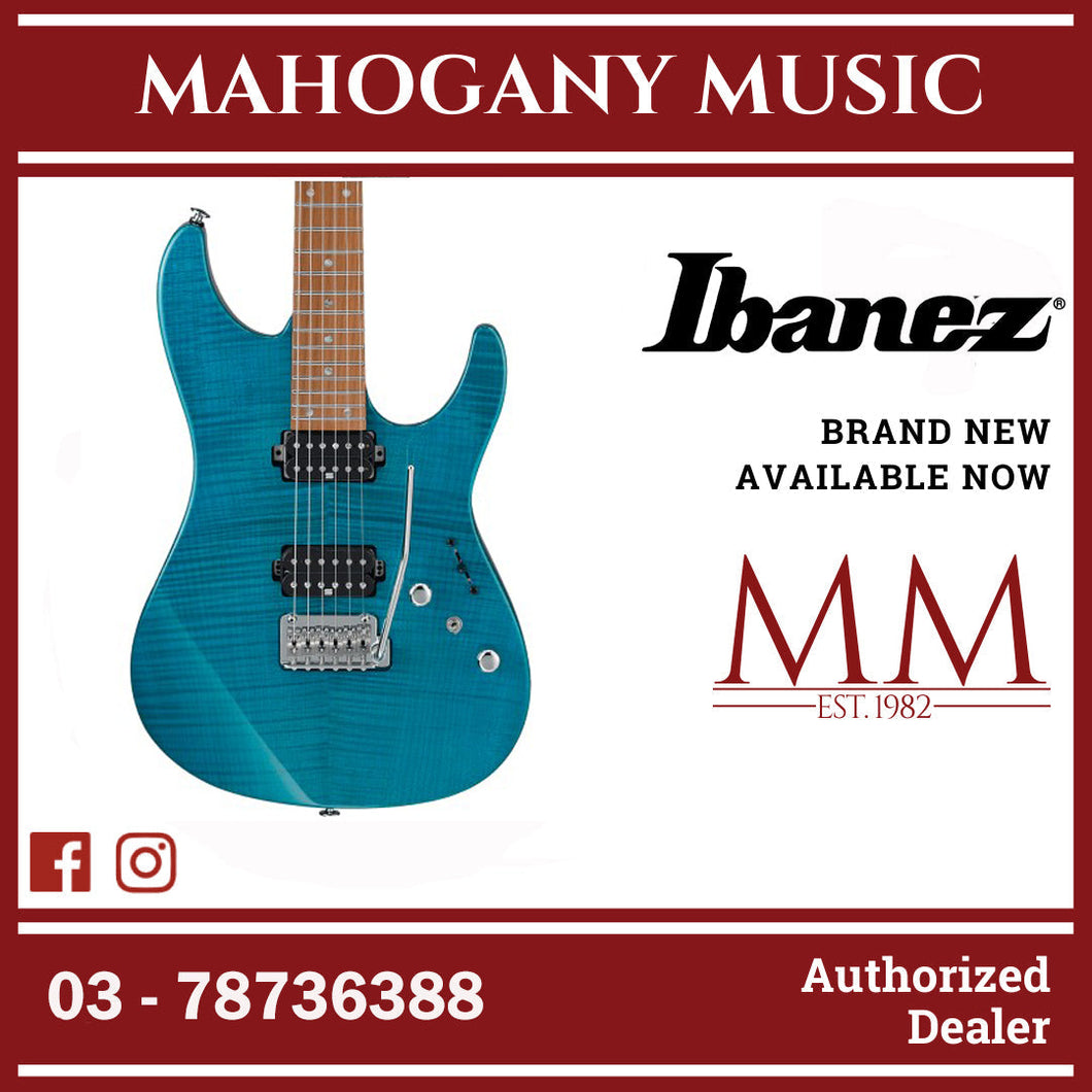 Ibanez MM1-TAB Martin Miller Signature MM Series Electric Guitar, Transparent Aqua Burst