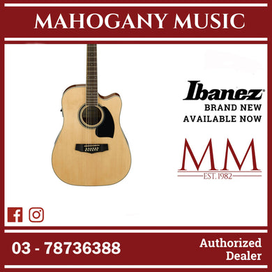 Ibanez PF1512ECE-NT Performance Series 12-String Acoustic Electric Guitar, Natural High Gloss