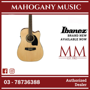 Ibanez PF1512ECE-NT Performance Series 12-String Acoustic Electric Guitar, Natural High Gloss