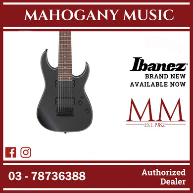 Ibanez RG8EX-BKF RG Standard Series 8 String Electric Guitar, Black Flat