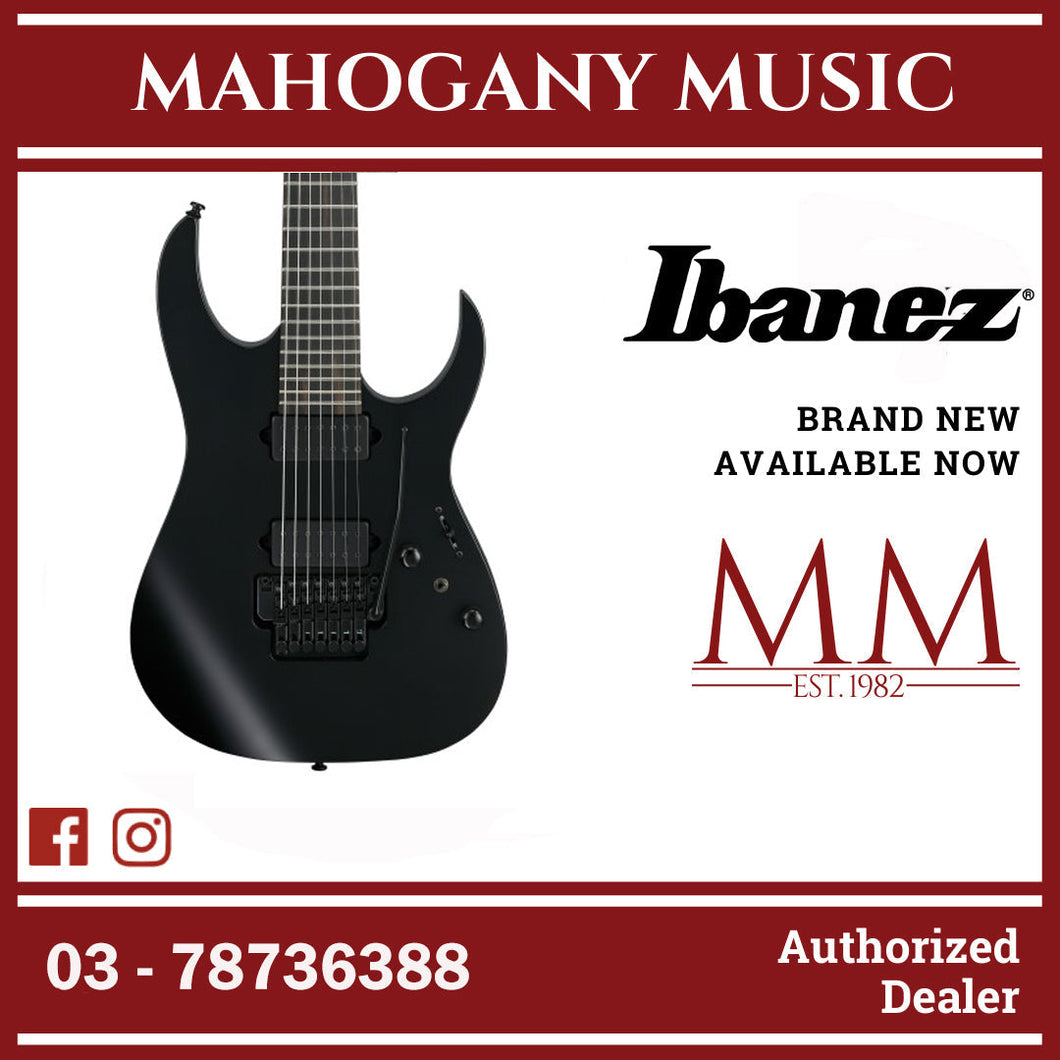 Ibanez RGRB720-BKF RG Iron Label Series Reverse Headstock Electric Guitar 7 Strings, Black Flat