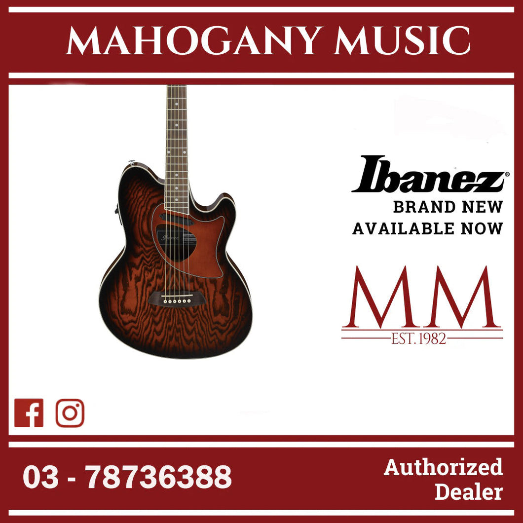 Ibanez TCM50-VBS Talman Series Acoustic Electric Guitar, Vintage Brown Sunburst High Gloss