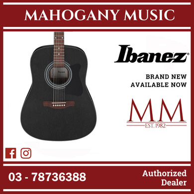 Ibanez V54NJP-WK Jampack Series Acoustic Guitar Package, Weathered Black