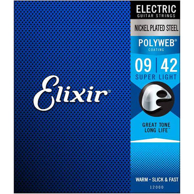 Elixir 12000 Polyweb Electric Guitar Strings 9-42