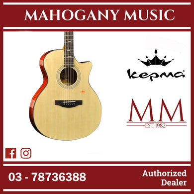 Kepma F1 Solid Sitka Spruce Top Grand Auditorium Acoustic Guitar, S1 Pro Resonance Pickup with Effect ( F1e-GA / F1-E )