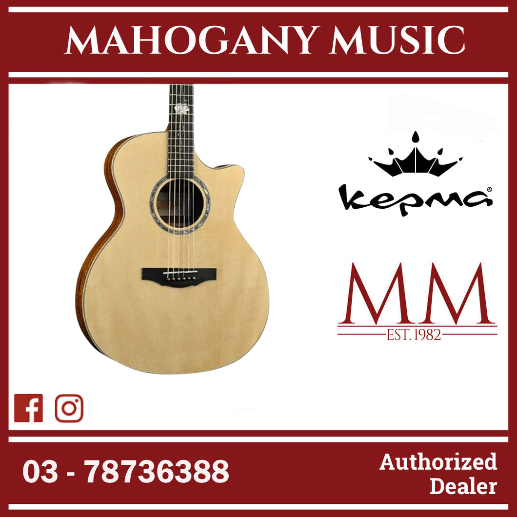 Kepma G1K Series Solid Sitka Spruce Top, Side & Back Koa Wood Grand Auditorium Acoustic Guitar w Case ( G1K-GA / G1KGA )