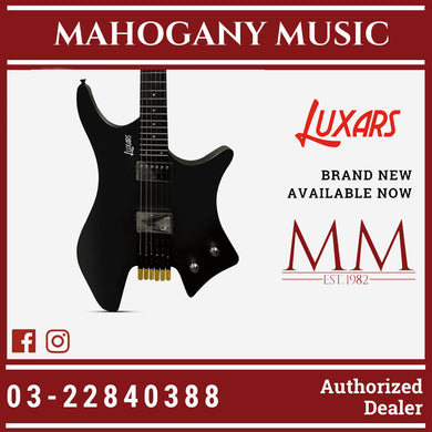 Luxars Headless S-G62-BK Black Electric Guitar