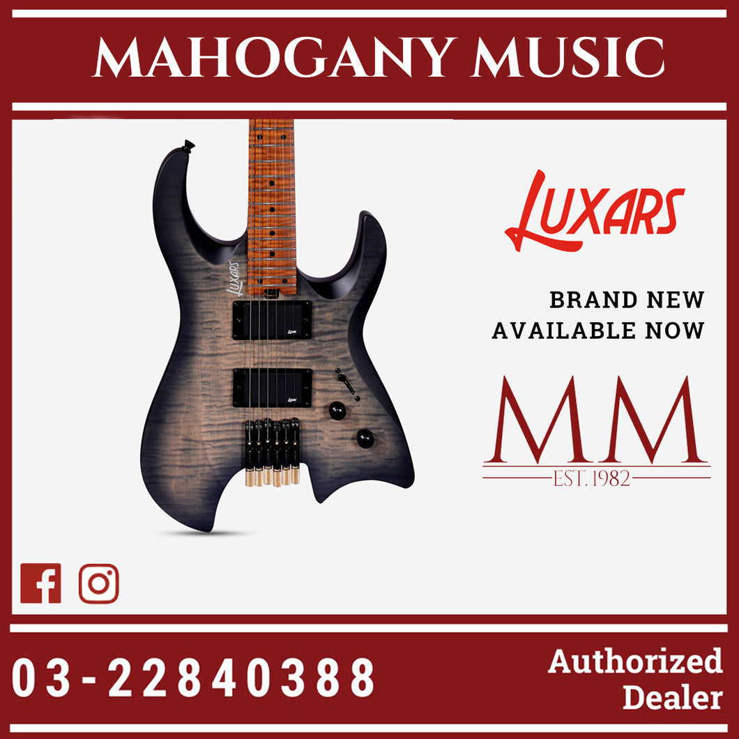 Luxars Headless S-G63-SBK Satin Black Electric Guitar