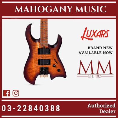Luxars Headless S-G63-SHB Satin Honey Burst Electric Guitar