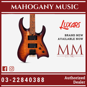 Luxars Headless S-G63-SHB Satin Honey Burst Electric Guitar
