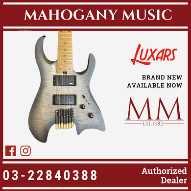 Luxars Headless S-G63-7 7 String Black Electric Guitar