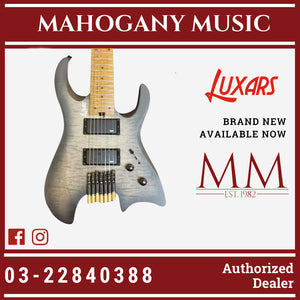 Luxars Headless S-G63-7 7 String Black Electric Guitar