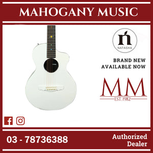 Natasha Asteroid Carbon Fibre 38" Acoustic Guitar with Bag - Radiant Pearl