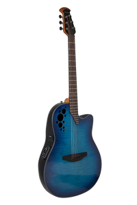 Ovation CE44P-BLFL-G E-Acoustic Guitar Celebrity Elite Plus Mid Cutaway Blue Flamed Maple