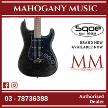 SQOE SEST880 HSS Roasted Maple Smart Electric Guitar ( SEST / SEST-800 / ST 800 ) Obsidian Black