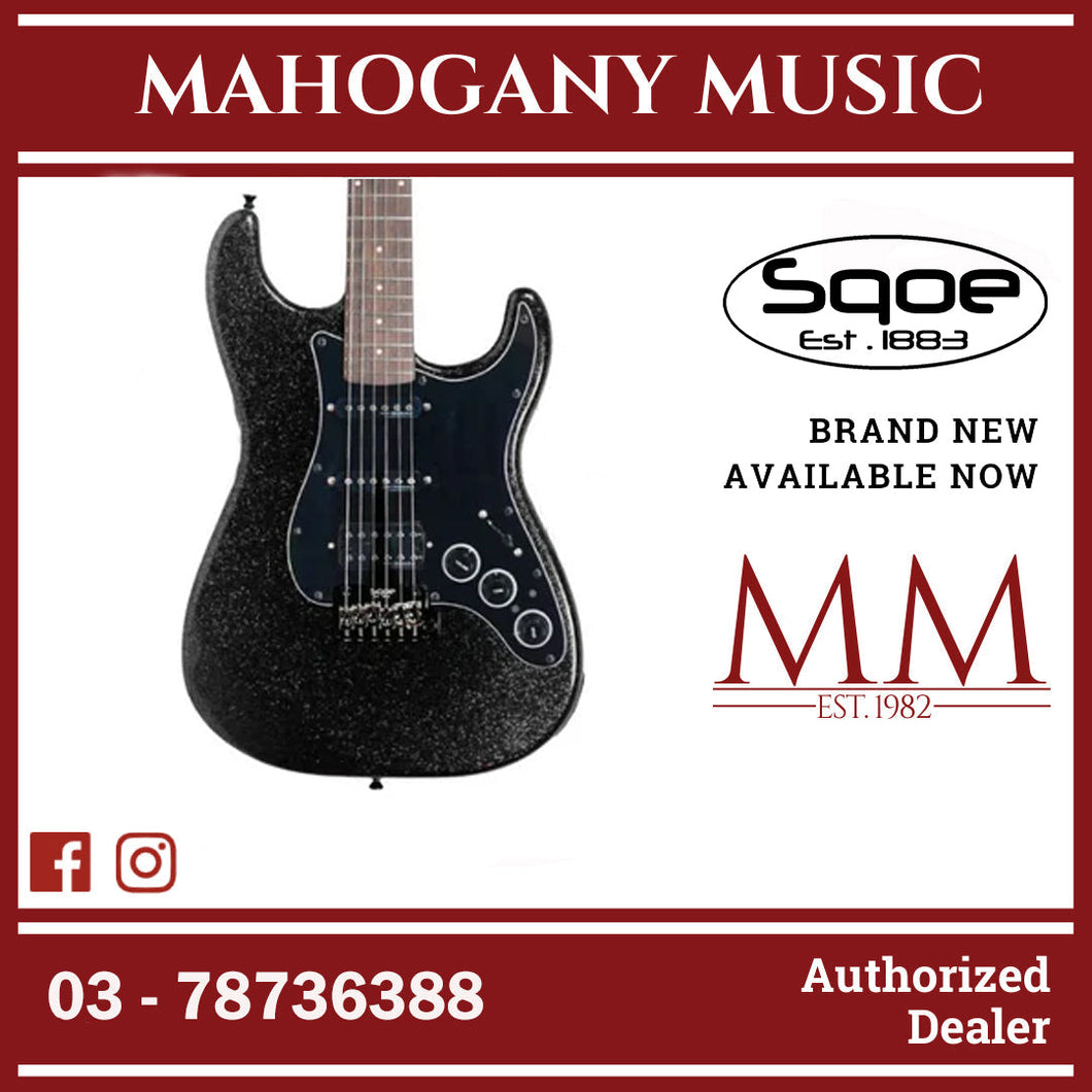 SQOE SEST880 HSS Roasted Maple Smart Electric Guitar ( SEST / SEST-800 / ST 800 ) Obsidian Black