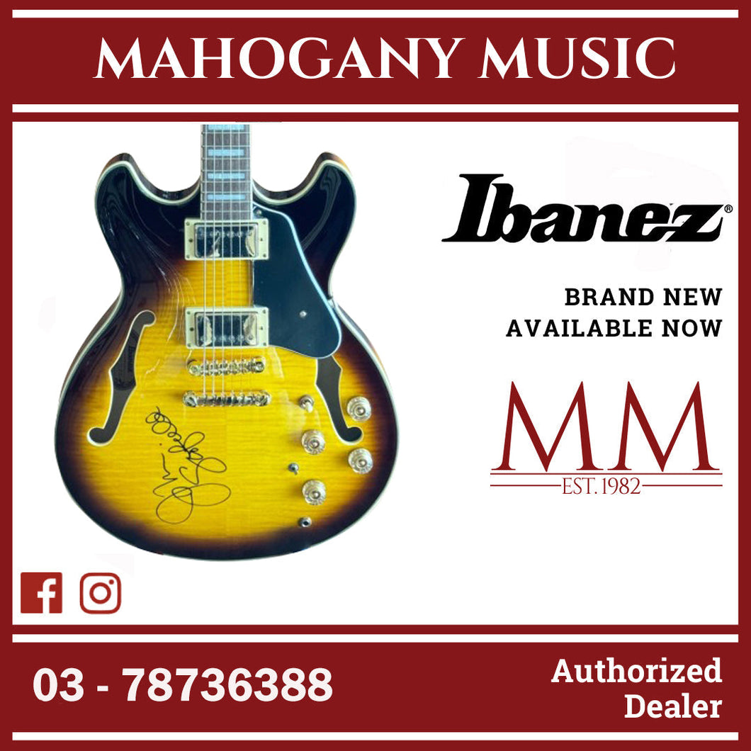 Ibanez JSM10EM-TTB Semi Hollow Electric Guitar, Two Tone Burst