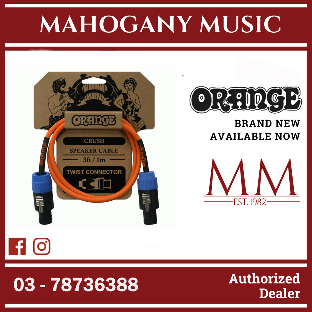 Orange Crush 3ft Speaker Cable Speakon Connector (CA039)