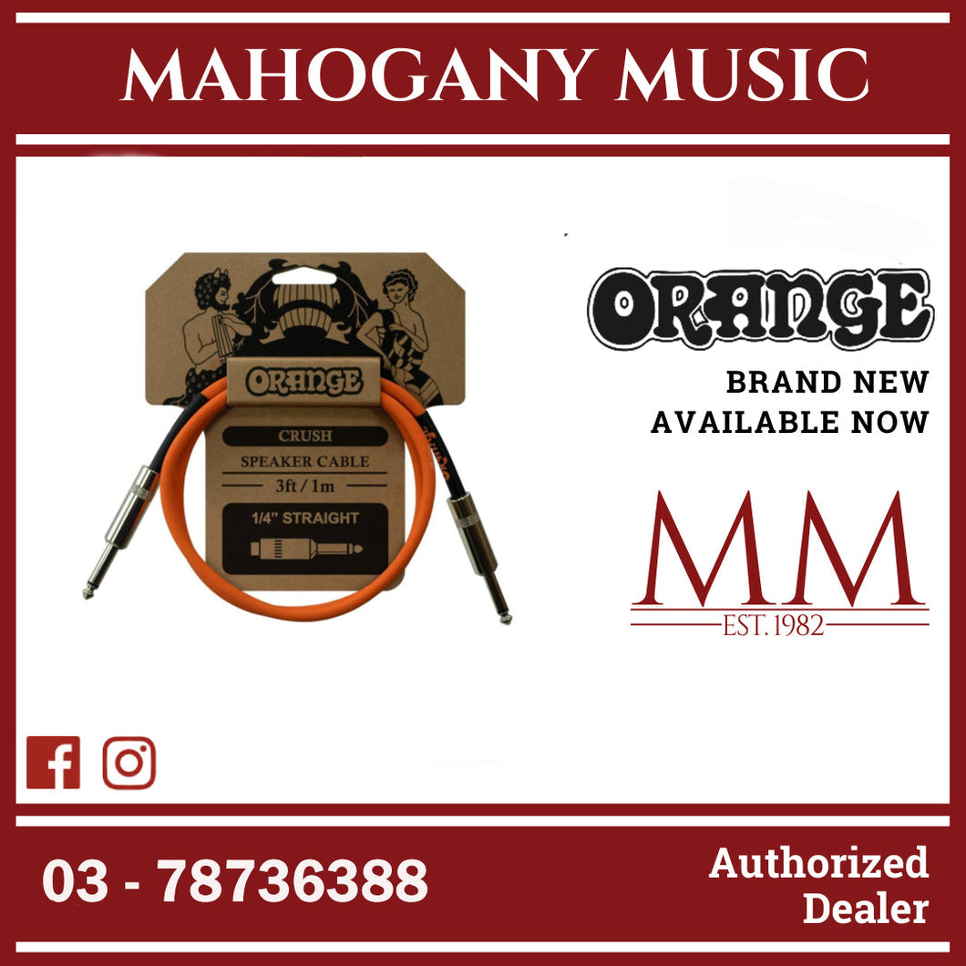 Orange Crush 3ft Speaker Cable for Guitar Cabinets
