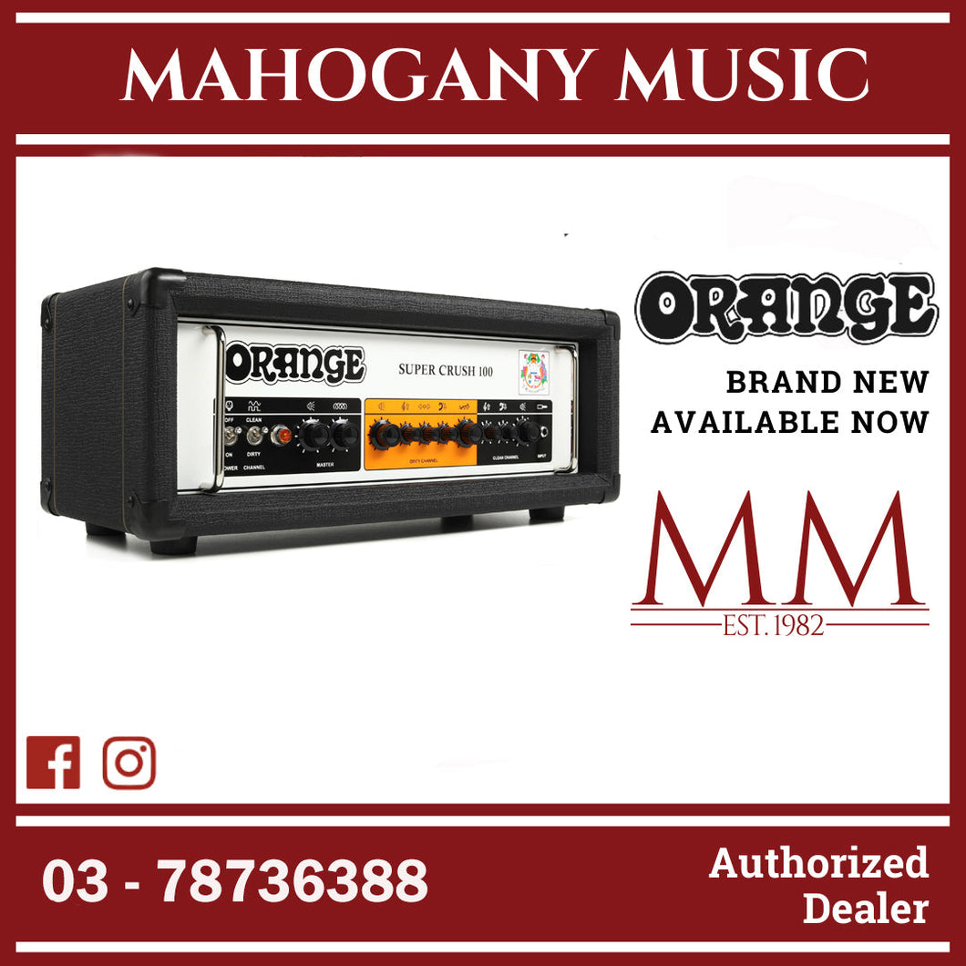 Orange Super Crush 100 - 100-watt Solid-state Head - Black
