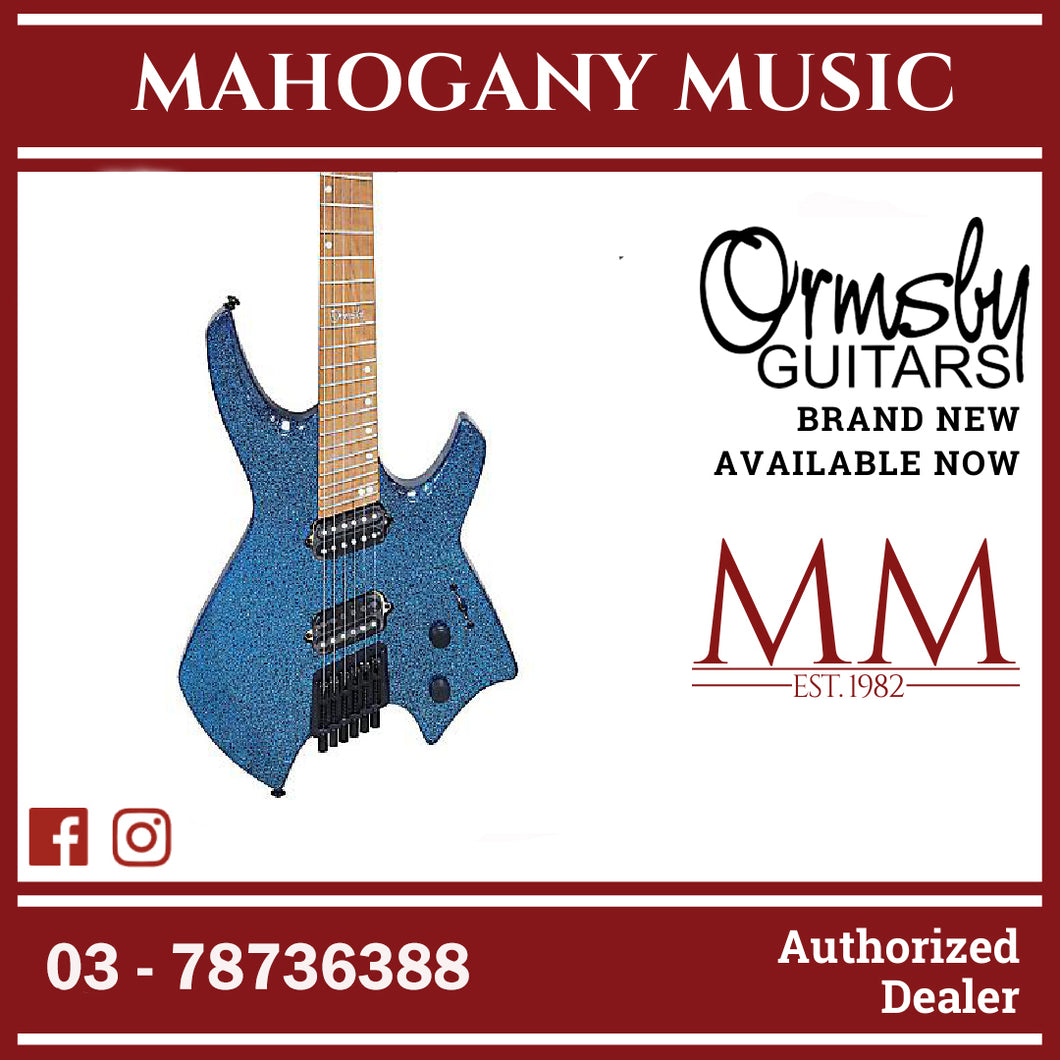 Ormsby Goliath GTR Blue Sparkle 6 string guitar