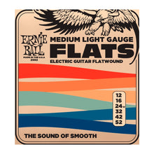 Ernie Ball P02582 Medium-Light Flatwound Electric Guitar Strings, 12-52 Gauge