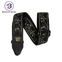 Ernie Ball P05372 Classic Jacquard Guitar Strap, Black Pleasant Pheasant