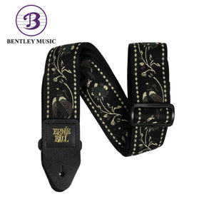 Ernie Ball P05372 Classic Jacquard Guitar Strap, Black Pleasant Pheasant