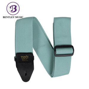 Ernie Ball P05375 Polypro Guitar Strap with Leather Ends, Tidal Green
