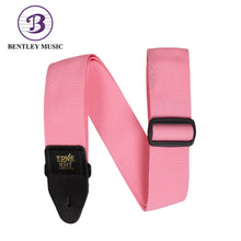 Ernie Ball P05376 Polypro Guitar Strap with Leather Ends, Pink Sunrise